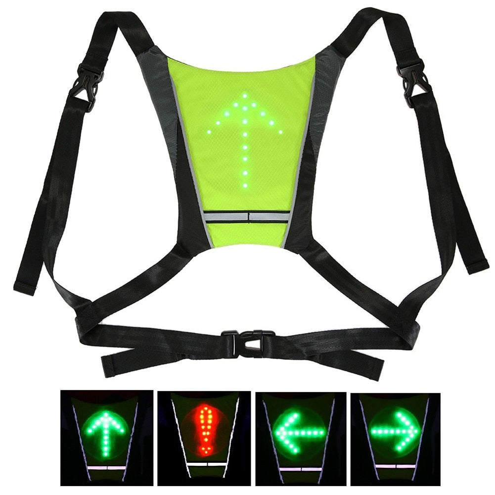 Cycling Bicycle LED Wireless Vest-usb rechargeable reflective backpack