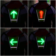 Load image into Gallery viewer, Cycling Bicycle LED Wireless Vest-usb rechargeable reflective backpack