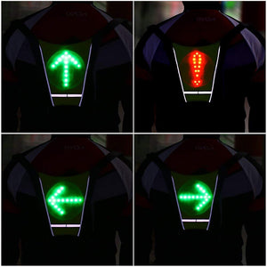 Cycling Bicycle LED Wireless Vest-usb rechargeable reflective backpack